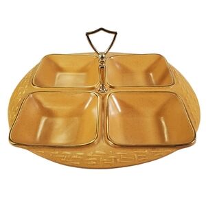 🔴 California Pottery Divided Serving Tray Dish A3 Vintage MCM